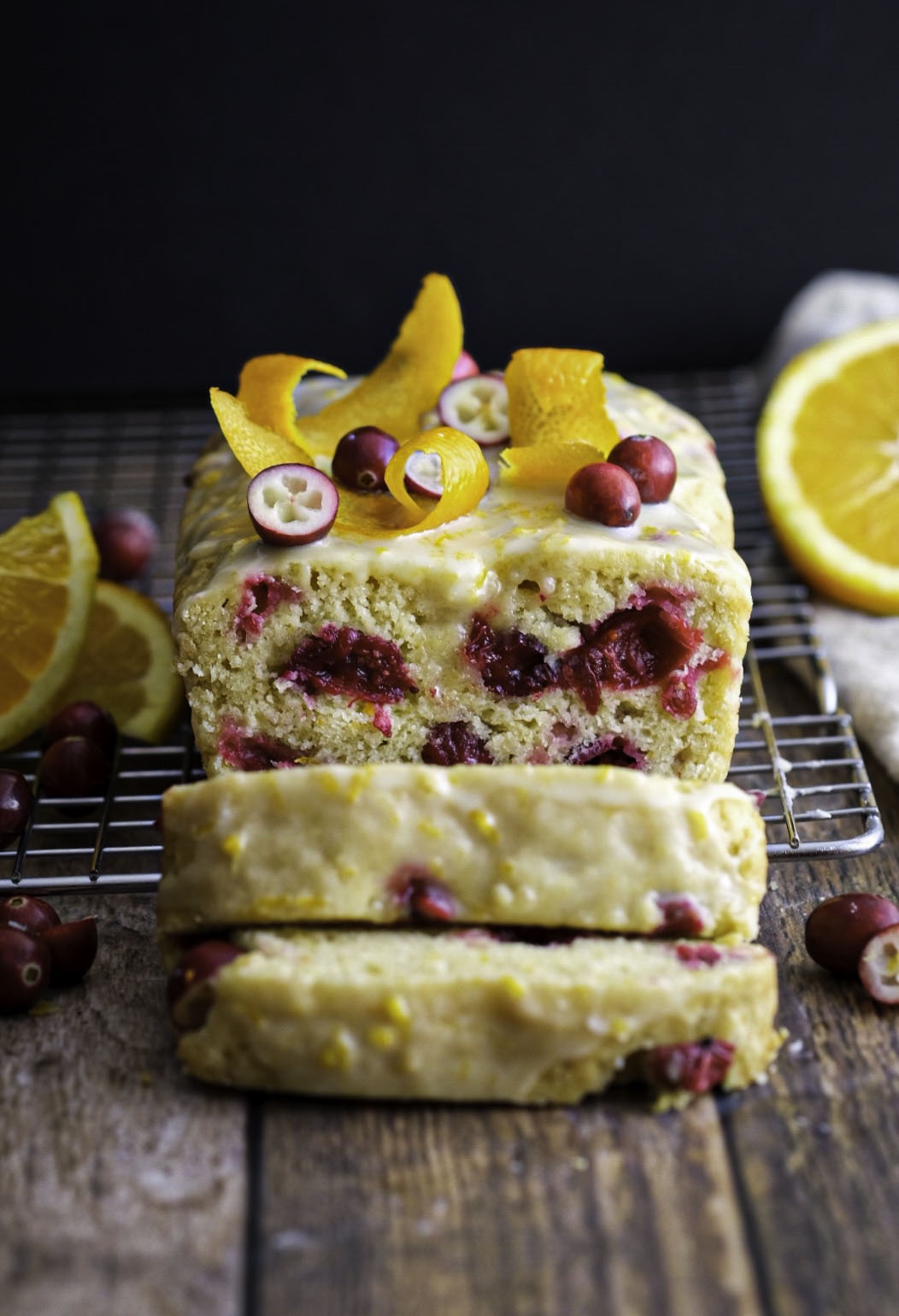 Vegan orange cranberry loaf cake recipe