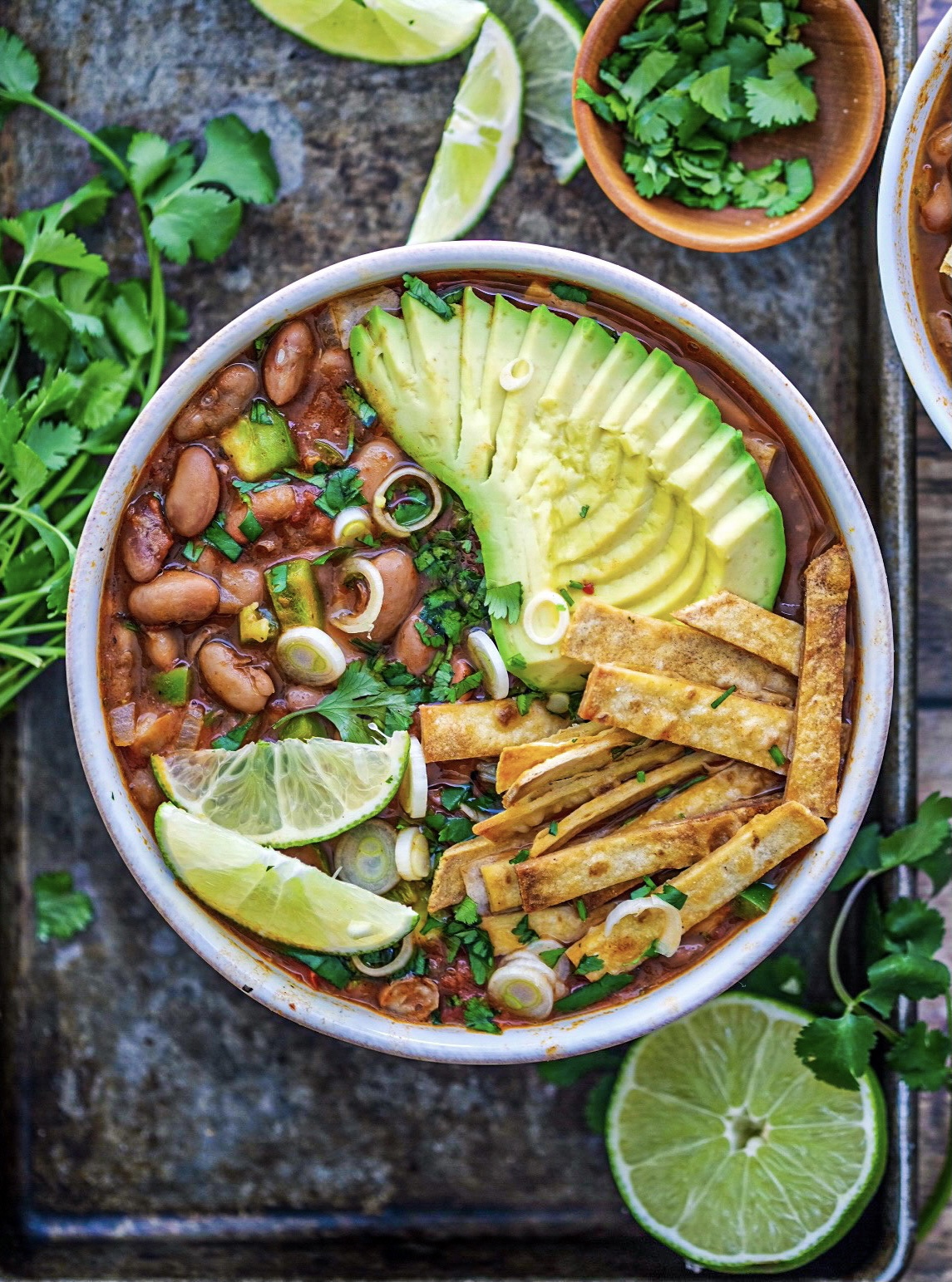 Vegan one pot pinto bean tortilla soup recipe