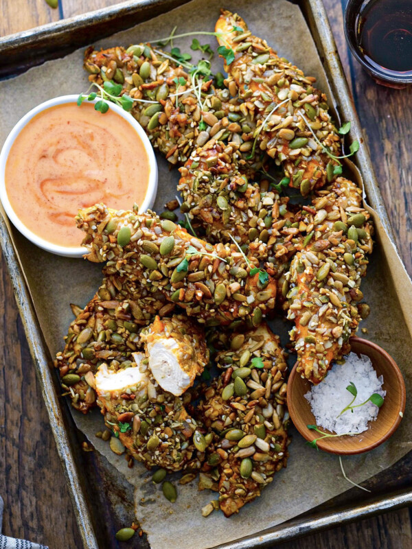 pumpkin seed crusted chicken
