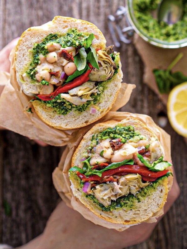 vegan antipasto sandwich
