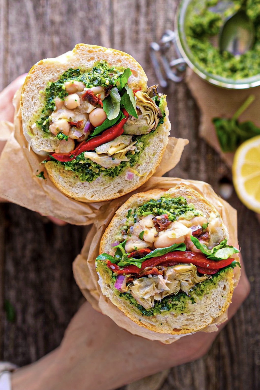 Vegan Antipasto Sandwich with Marinated White Beans