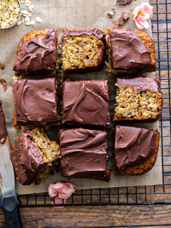 Vegan Oatmeal Banana Snack Cake