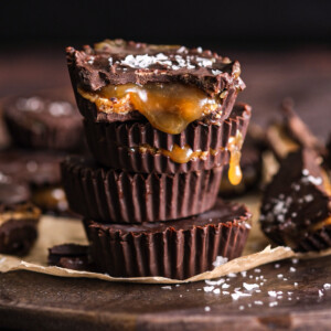 vegan miso caramel cups