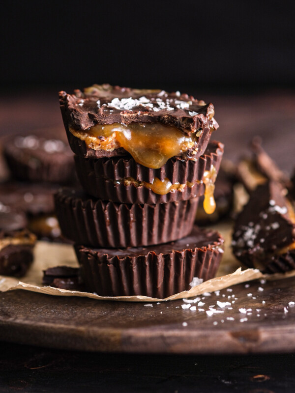 vegan miso caramel cups