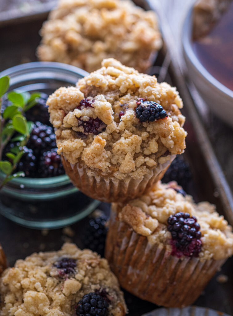 Vegan blackberry banana muffins