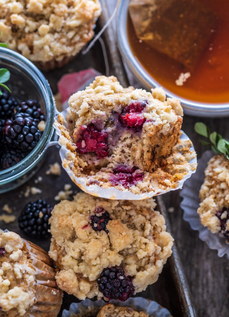 Vegan blackberry banana muffins