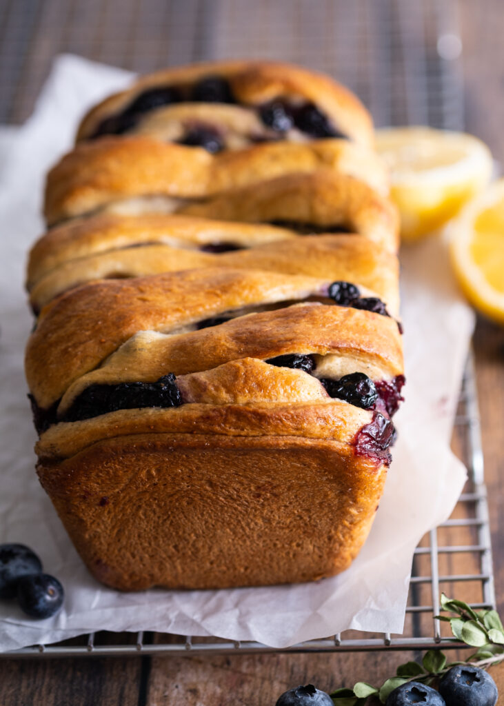 Vegan Blueberry Cardamom Pull Apart Bread