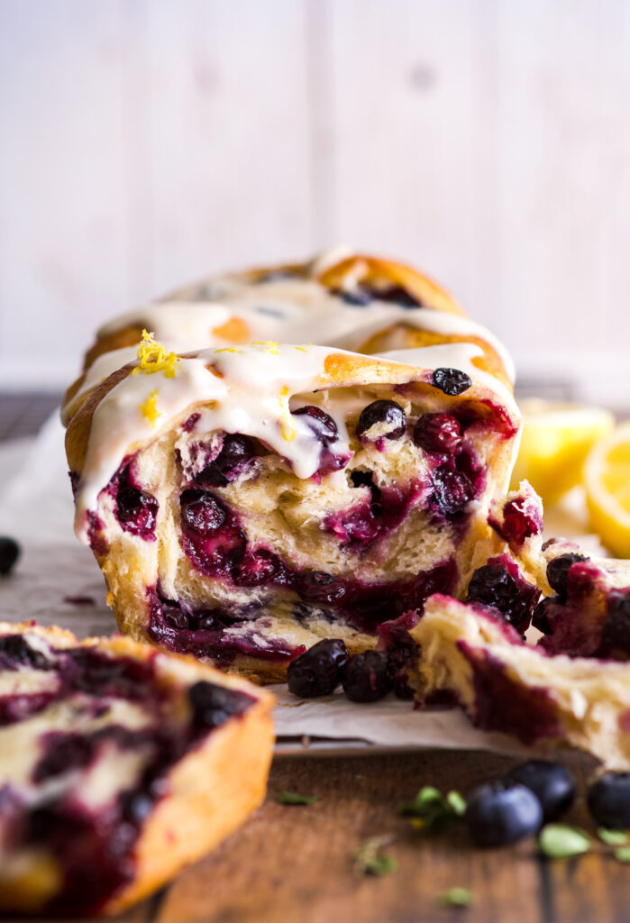 Vegan Blueberry Cardamom Pull Apart Bread