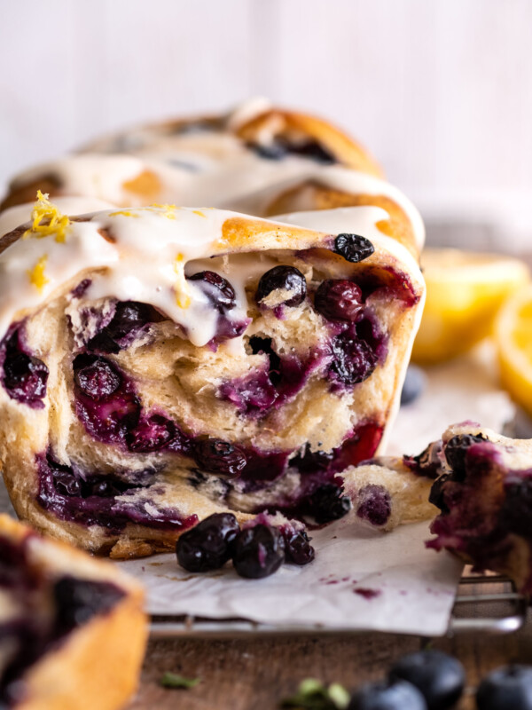 vegan blueberry pull apart bread