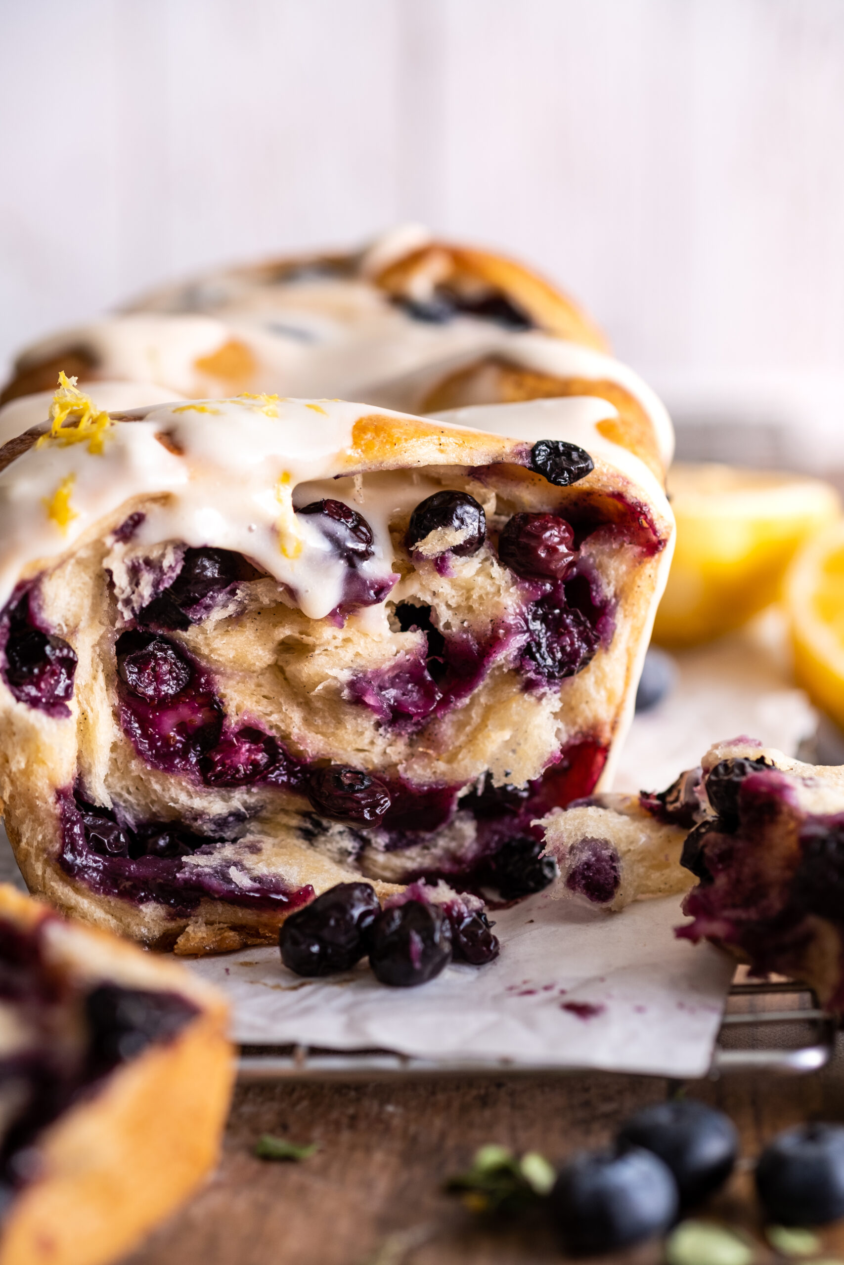 vegan blueberry pull apart bread