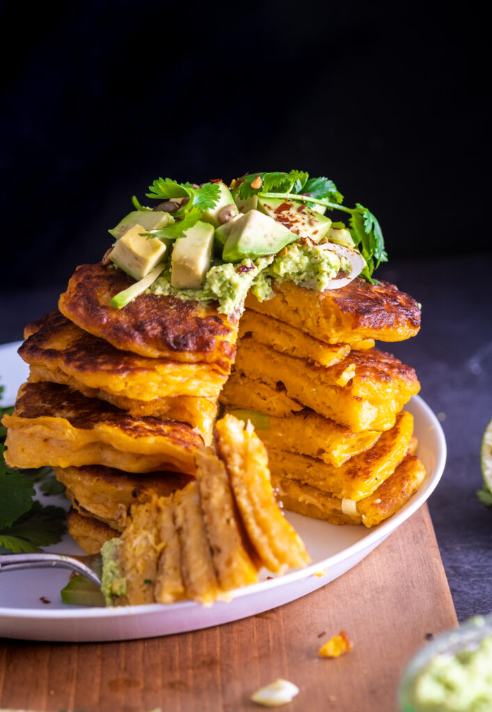 Savory sweet potato scallion pancakes