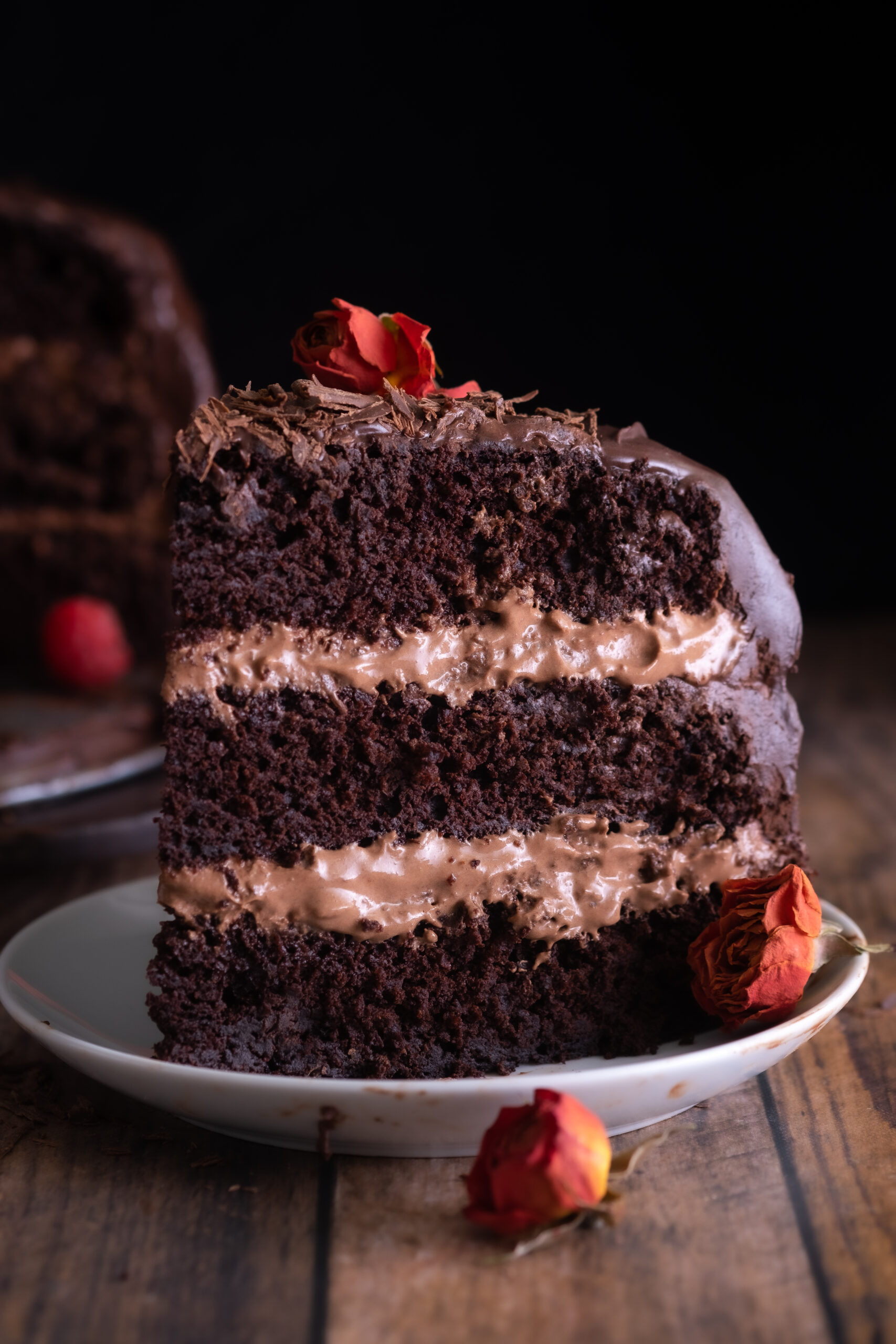 vegan triple chocolate mousse cake