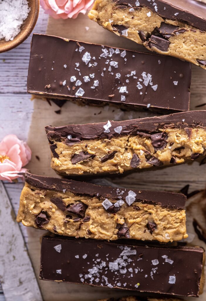 Vegan chickpea cookie dough bars