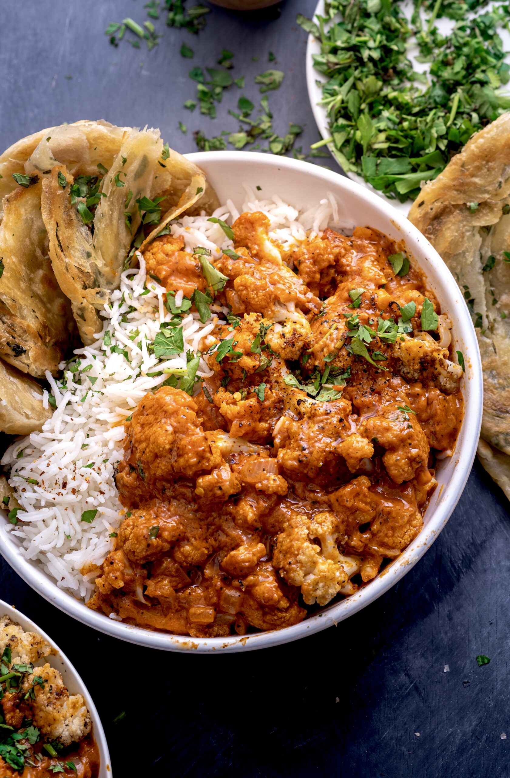 Roasted black pepper cauliflower curry