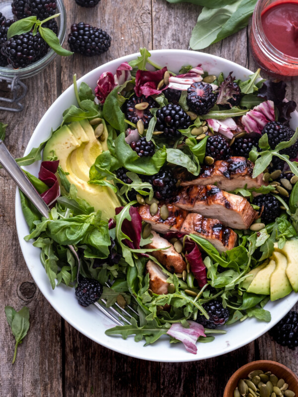 blackberry basil grilled chicken salad