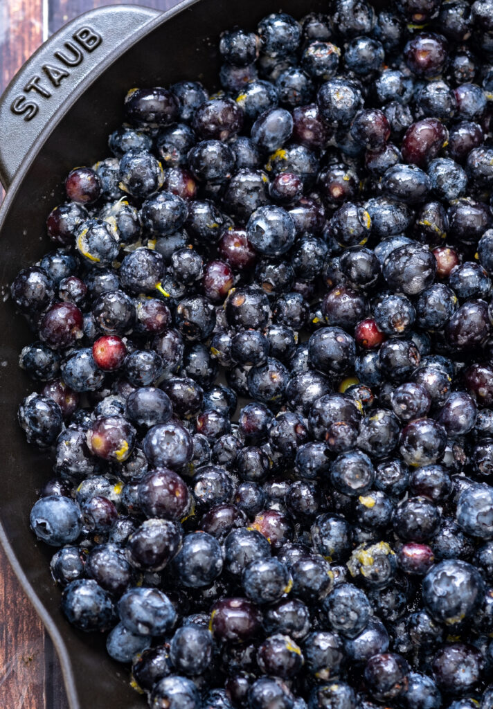 Vegan blueberry thyme cobbler