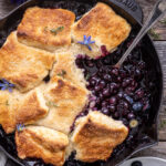 Vegan blueberry thyme cobbler