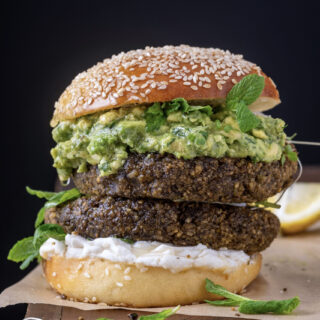 Moroccan spiced lentil burgers