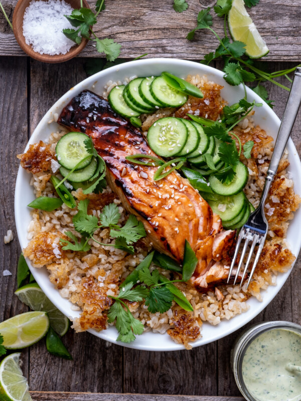 crunchy brown rice bowls
