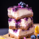 vegan lemon blueberry cheesecake bars