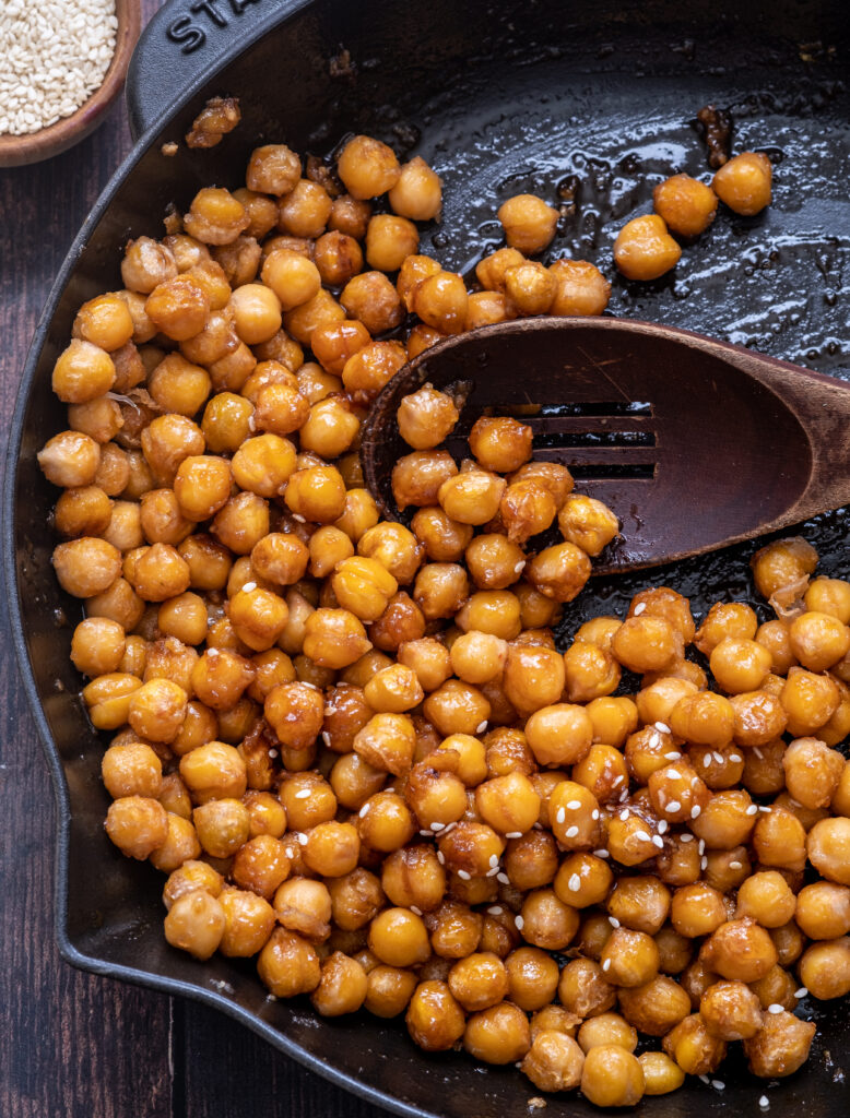 Honey Sesame Chickpea Lettuce Wraps