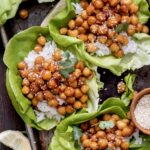 honey sesame chickpea lettuce wraps
