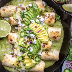 Poblano pumpkin seed enchiladas