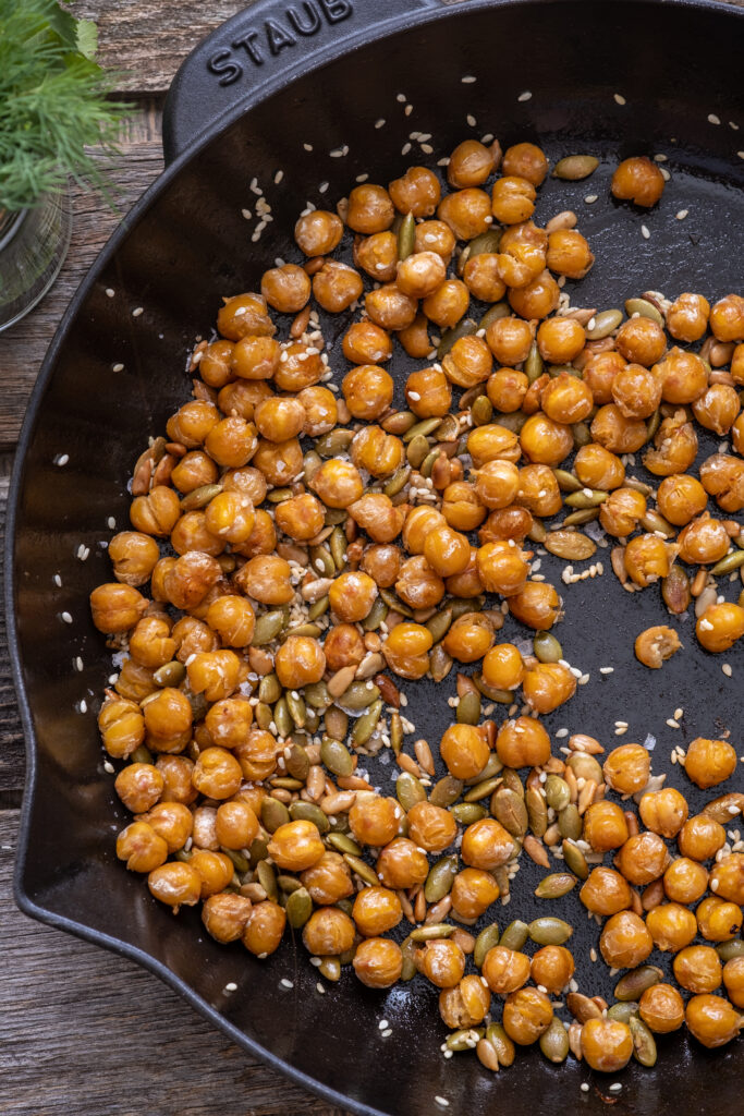 crunchy chickpea topping
