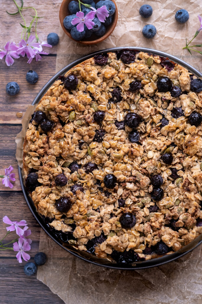 Whole wheat blueberry buckle