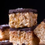vegan salted caramel Rice Krispie treats