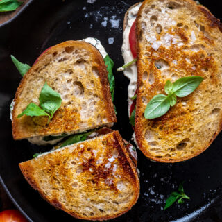 Vegan herbed ricotta grilled cheese