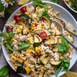 Lemon basil orzo salad