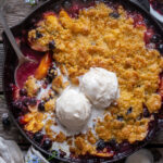 blueberry peach cornbread crisp