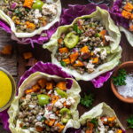 Spiced lentil salad lettuce wraps