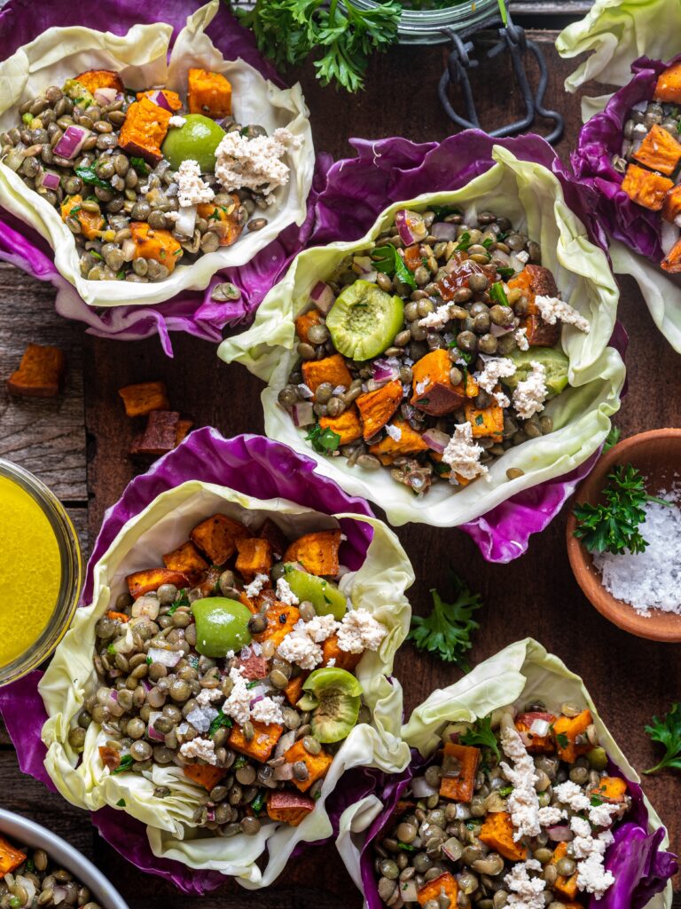 Spiced Lentil Salad Lettuce Wraps
