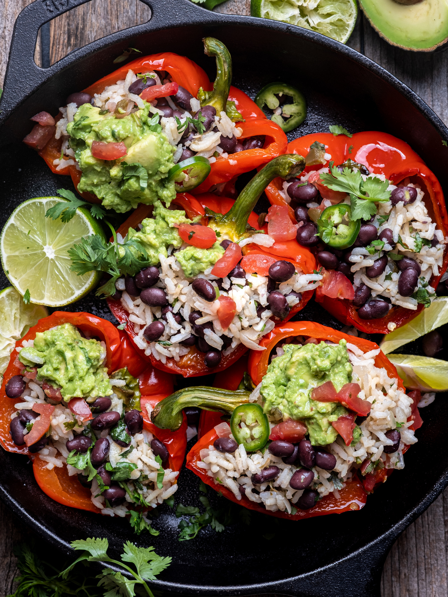 Black bean stuffed peppers