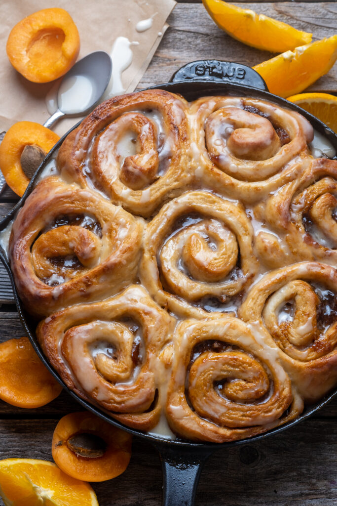 Orange Apricot Sticky Buns