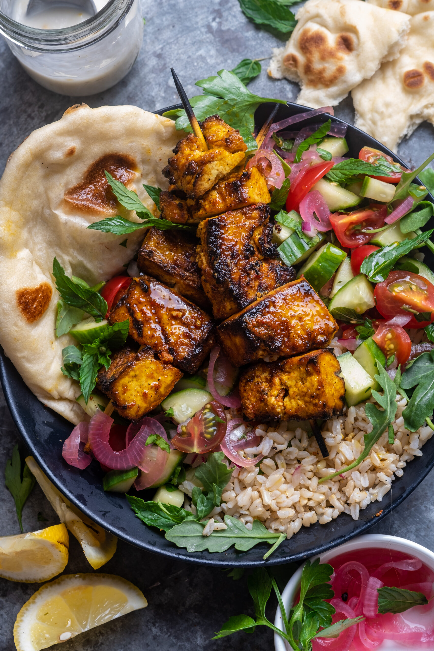 Grilled Tofu Shawarma Bowls