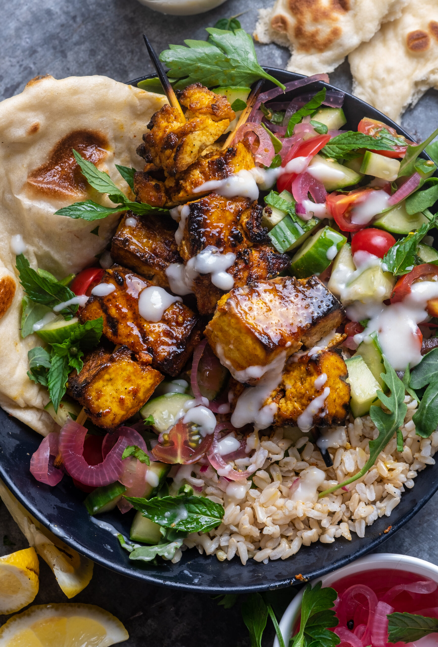 Grilled Tofu Shawarma Bowls