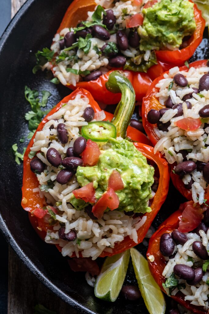 Cilantro Lime Rice and Black Bean Stuffed Peppers