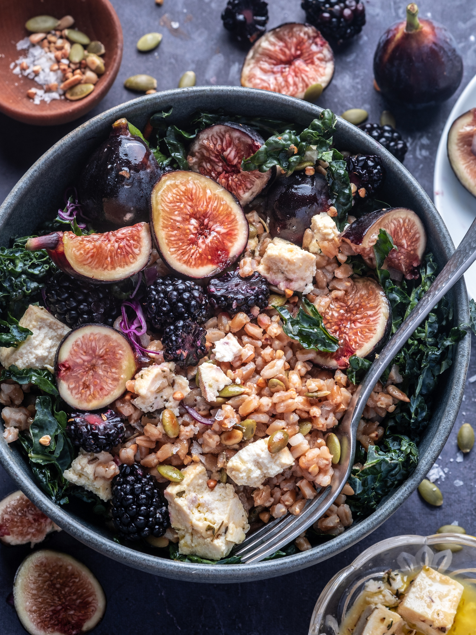 Fig and Farro grain bowls