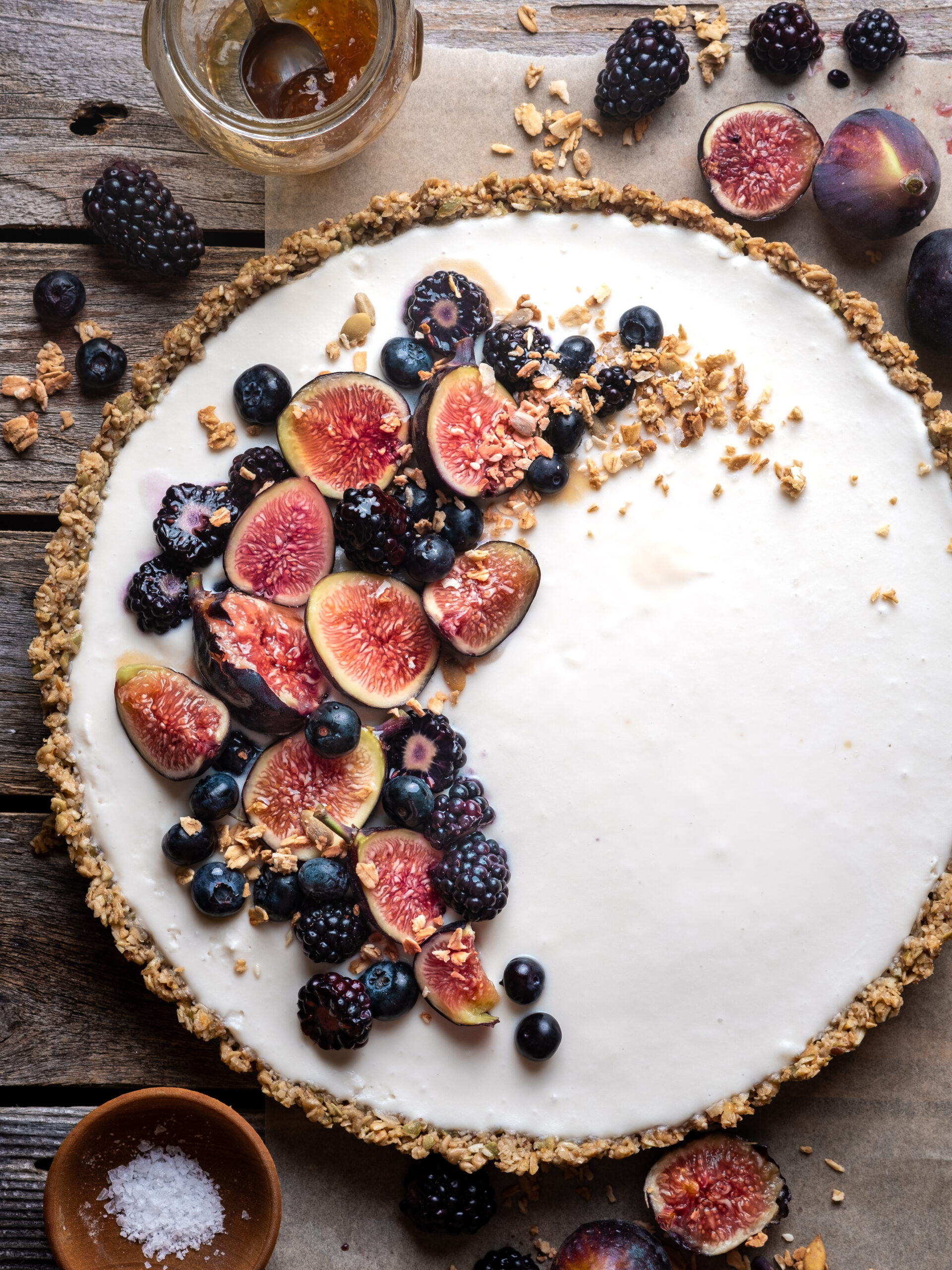 Salted Maple Granola Fig Tart