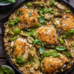 One skillet pesto chicken and orzo