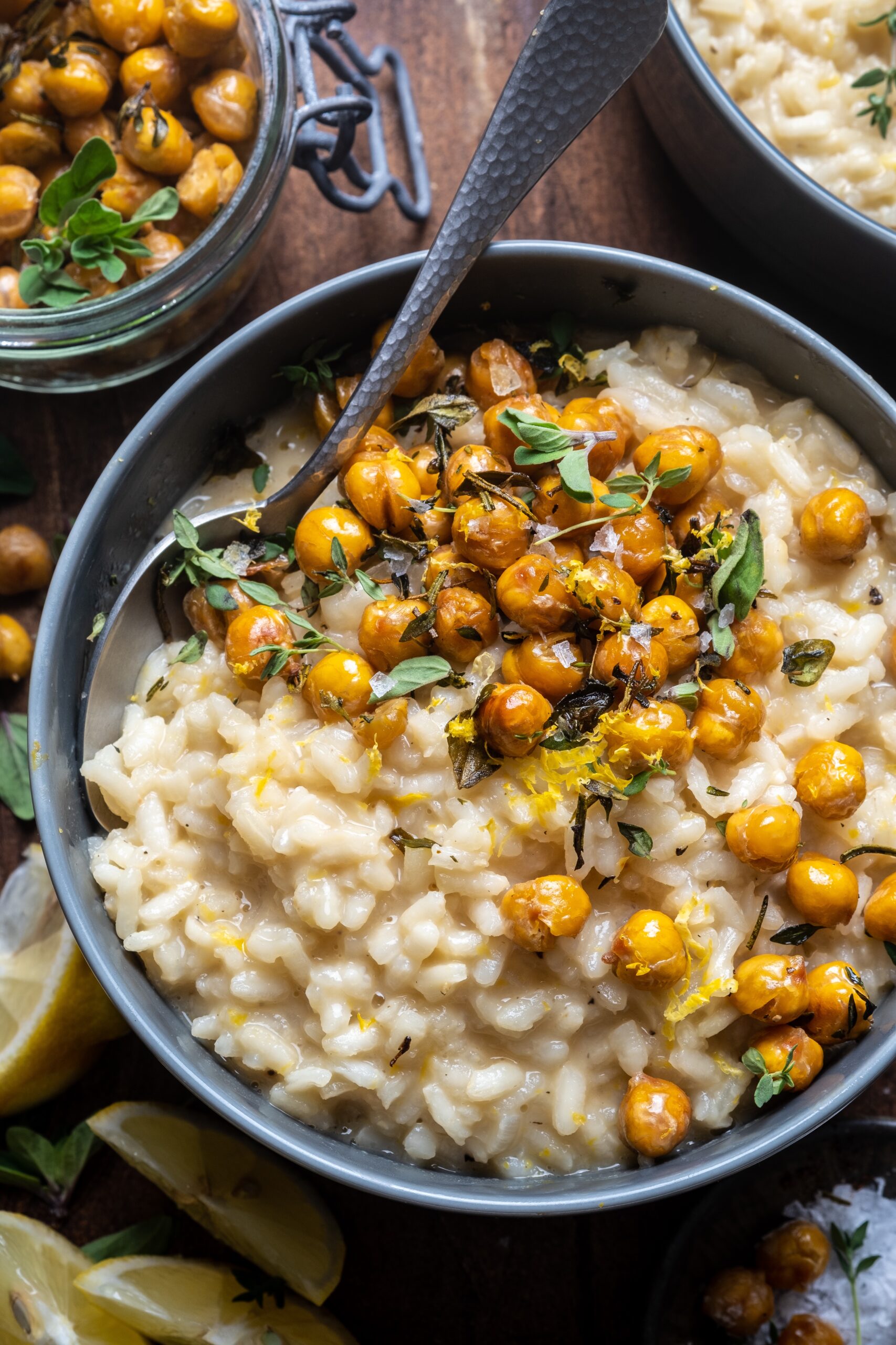Lemon Risotto with Herb Roasted Chickpea
