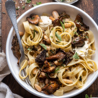 Wild Mushroom and White Bean Tagliatelle