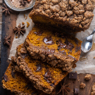 Pumpkin chocolate chip streusel bread