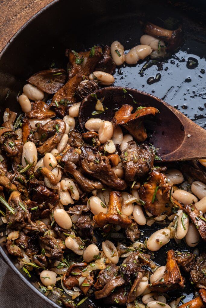 Wild Mushroom and White Bean Tagliatelle