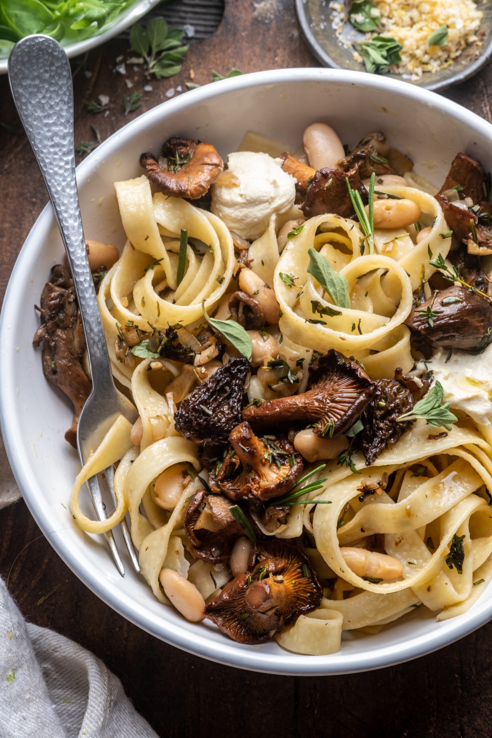 Wild Mushroom and White Bean Tagliatelle