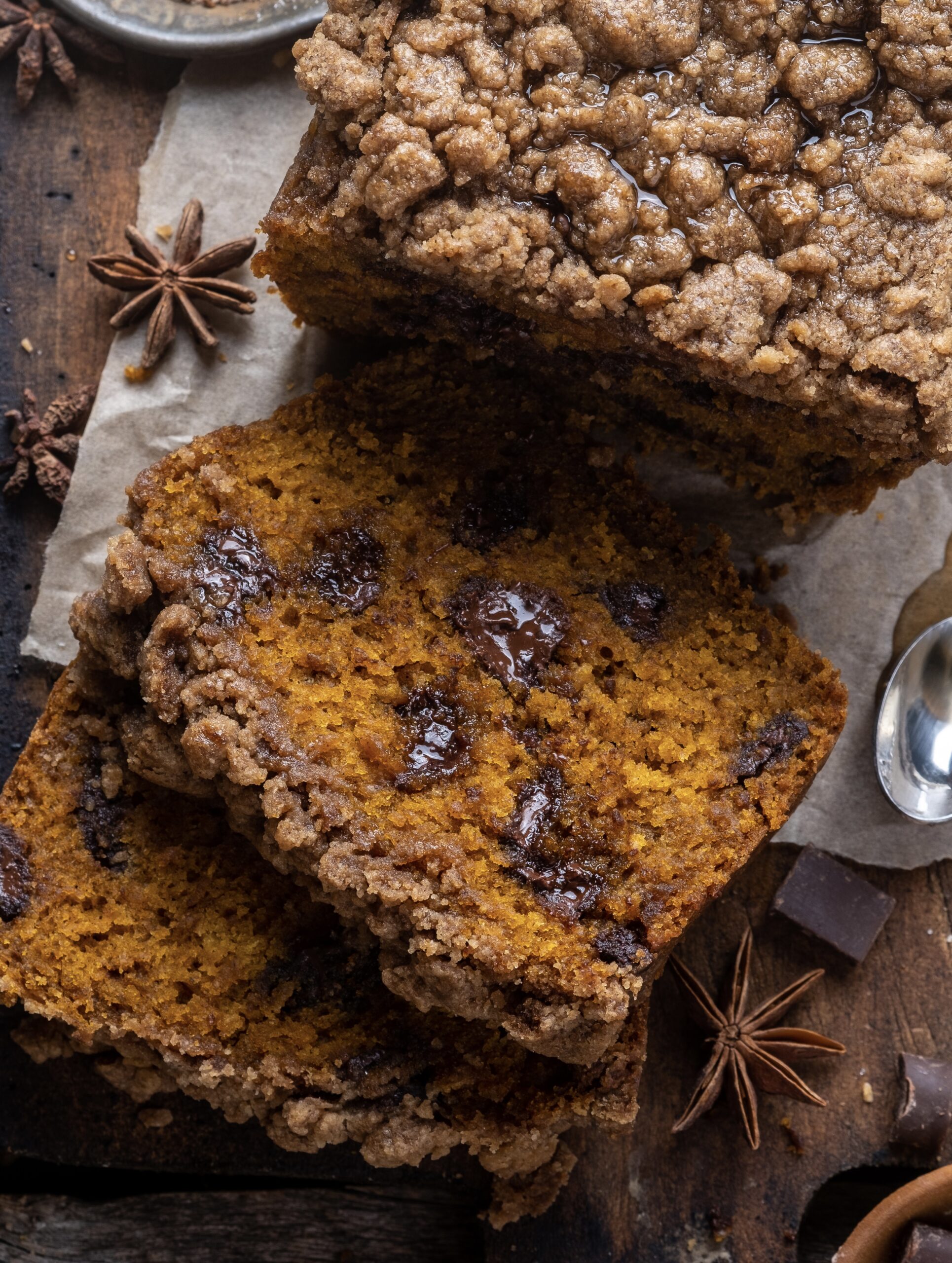 Chocolate chip Pumpkin Streusel bread