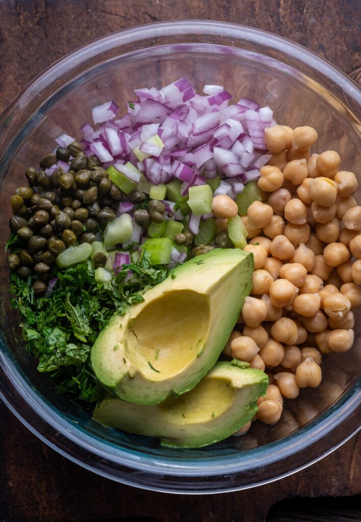 Herb Smashed Chickpea Salad Stuffed Pitas